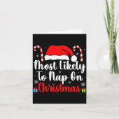Most Likely To Nap On Christmas Family Funny Match Karte (Vorderseite)