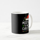 Most Likely To Nap On Christmas Funny Family Match Kaffeetasse (VorderseiteRechts)