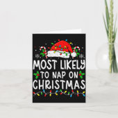 Most Likely To Nap On Christmas Funny Family Match Karte (Vorderseite)