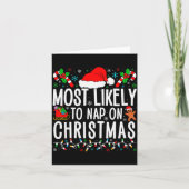 Most Likely To Nap On Christmas Funny Matching Fam Karte (Vorderseite)