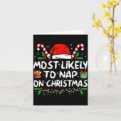 Most Likely To Nap On Christmas Funny Matching Fam Karte (Gelbe Blume)