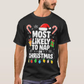 Most Likely To Nap On Christmas Shirt Family Match (Vorderseite)