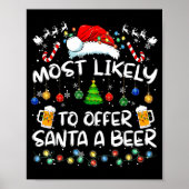 Most Likely To Offer Santa A Beer Funny Drinking C Poster (Vorne)