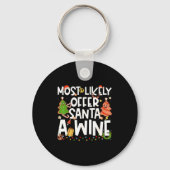 Most Likely To Offer Santa A Wine Family Matching  Schlüsselanhänger (Vorderseite)