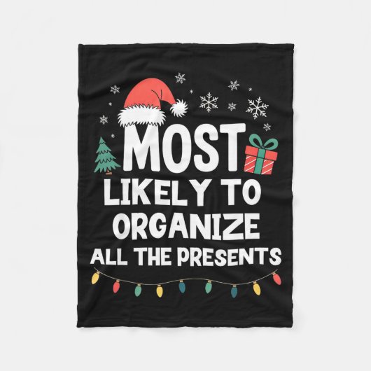 Most Likely To Organize All The Christmas Xmas Fleecedecke (Vorderseite)