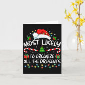 Most Likely To Organize All The Family Christmas Karte (Gelbe Blume)