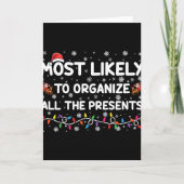 Most Likely To Organize All The Xmas Toddler T Shi Karte (Vorderseite)