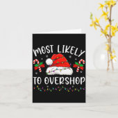 Most Likely To Overshop Shopng Family Matching Chr Karte (Gelbe Blume)