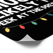 Most Likely To Peek At The Christmas Funny Xmas Poster (Ecke)