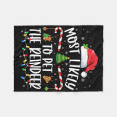 Most Likely To Pet The Reindeer Christmas Family M Fleecedecke (Vorderseite (Horizontal))