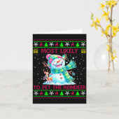 Most Likely To Pet The Reindeer Family Matching Ch Karte (Gelbe Blume)