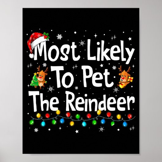 Most Likely To Pet The Reindeer Family Matching Ch Poster (Vorne)