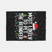 Most Likely To Pet The Reindeer Funny Family Chris Fleecedecke (Vorderseite (Horizontal))