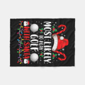 Most Likely To Play Golf With Santa Family Xmas  Fleecedecke (Vorderseite (Horizontal))