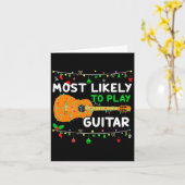 Most Likely To Play Guitar Christmas Funny Family  Karte (Gelbe Blume)