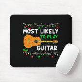 Most Likely To Play Guitar Christmas Funny Family Mousepad (Mit Mouse)