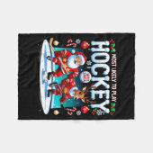 Most Likely To Play Hockey With Santa Christmas  Fleecedecke (Vorderseite (Horizontal))