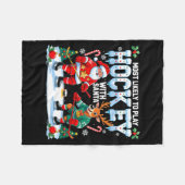 Most Likely To Play Hockey With Santa Christmas Fleecedecke (Vorderseite (Horizontal))