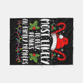Most Likely To Play Pranks On Family Members Xmas Fleecedecke (Vorderseite (Horizontal))