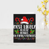 Most Likely To Play Pranks On Family Members Xmas Karte (Gelbe Blume)