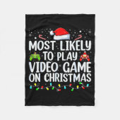 Most Likely To Play Video Game On Christmas Santa Fleecedecke (Vorderseite)