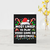 Most Likely To Play Video Games On Christmas Funny Karte (Gelbe Blume)