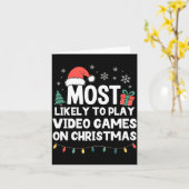 Most Likely To Play Video Games On Christmas Gamer Karte (Gelbe Blume)