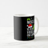 Most Likely To Play Video Games On Christmas Xmas Kaffeetasse (VorderseiteRechts)