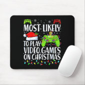 Most Likely To Play Video Games On Christmas Xmas Mousepad (Mit Mouse)