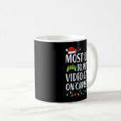 Most Likely To Play Videogames On Christmas T Shir Kaffeetasse (VorderseiteRechts)