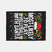 Most Likely To Play Volleyball With Christmas Voll Fleecedecke (Vorderseite (Horizontal))