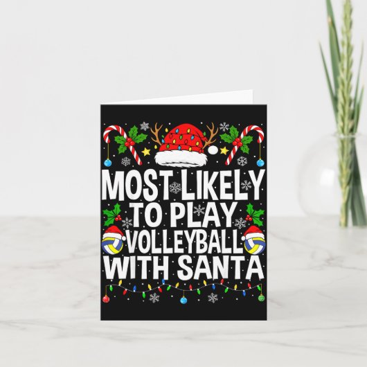 Most Likely To Play Volleyball With Christmas Voll Karte (Vorderseite)