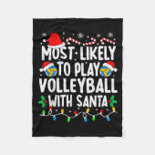 Most Likely To Play Volleyball With Santa Matching Fleecedecke (Vorderseite)