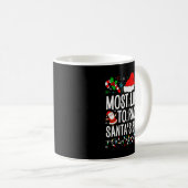 Most Likely To Race Santa's Sleigh Family Xmas Paj Kaffeetasse (VorderseiteRechts)