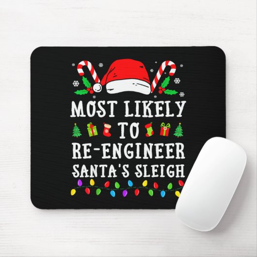 Most Likely To Re-engineer Santa's Sleigh Christma Mousepad (Mit Mouse)