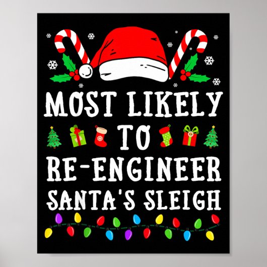 Most Likely To Re-engineer Santa's Sleigh Christma Poster (Vorne)