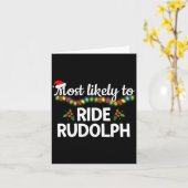 Most Likely To Ride Rudolph Funny Family Matching Karte (Gelbe Blume)
