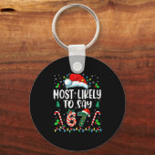 Most Likely To Say 67 Meme Six Seven Santa Christm Schlüsselanhänger (Vorderseite)