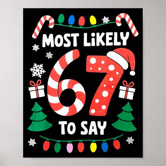Most Likely To Say 67 Six Seven Funny Christmas Me Poster (Vorne)
