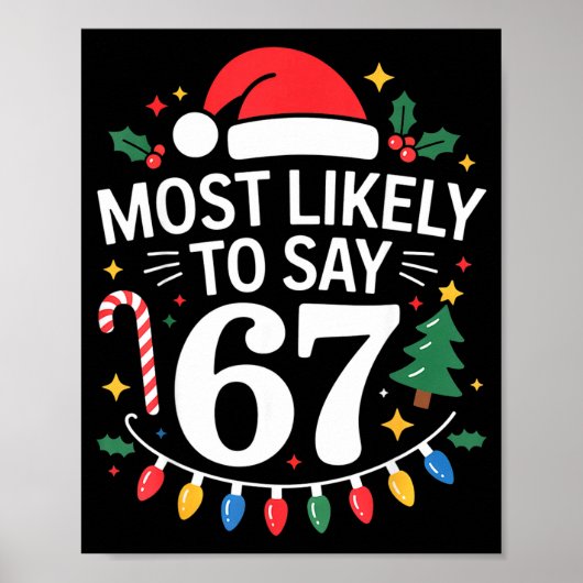 Most Likely To Say 67 Six Seven Funny Christmas Re Poster (Vorne)