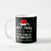 Most Likely To Shake The Family Matching Christmas Kaffeetasse (Links)