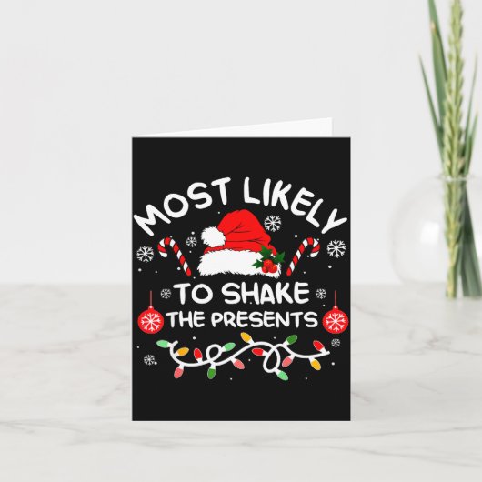 Most Likely To Shake The Xmas Family Matching 2025 Karte (Vorderseite)