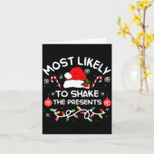 Most Likely To Shake The Xmas Family Matching 2025 Karte (Gelbe Blume)