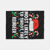 Most Likely To Shoot The Reindeer Family Matching Fleecedecke (Vorderseite (Horizontal))