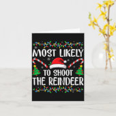 Most Likely To Shoot The Reindeer Funny Matching C Karte (Gelbe Blume)