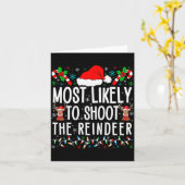 Most Likely To Shoot The Reindeer Funny Matching F Karte (Gelbe Blume)