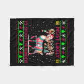 Most Likely To Shoot The Reindeer Matching Christm Fleecedecke (Vorderseite (Horizontal))