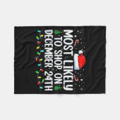 Most Likely To Shop On December 24th Funny Family Fleecedecke (Vorderseite (Horizontal))