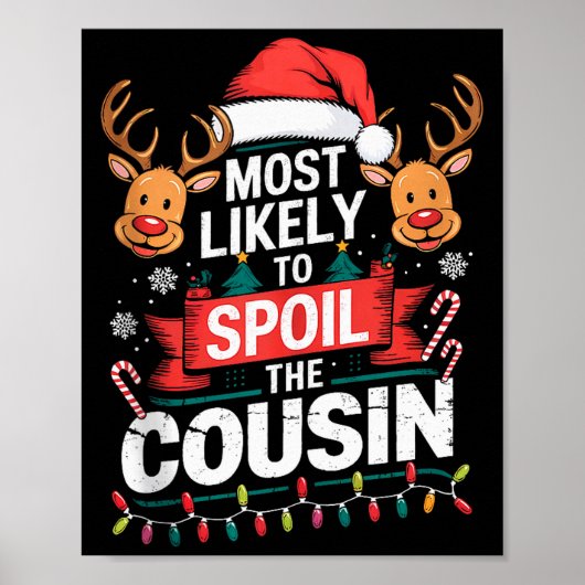 Most Likely To Sil The Cousin Christmas Party Fami Poster (Vorne)