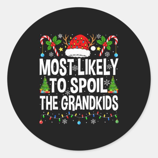 Most Likely To Sil The Grandkids Family Matching C Runder Aufkleber (Vorderseite)